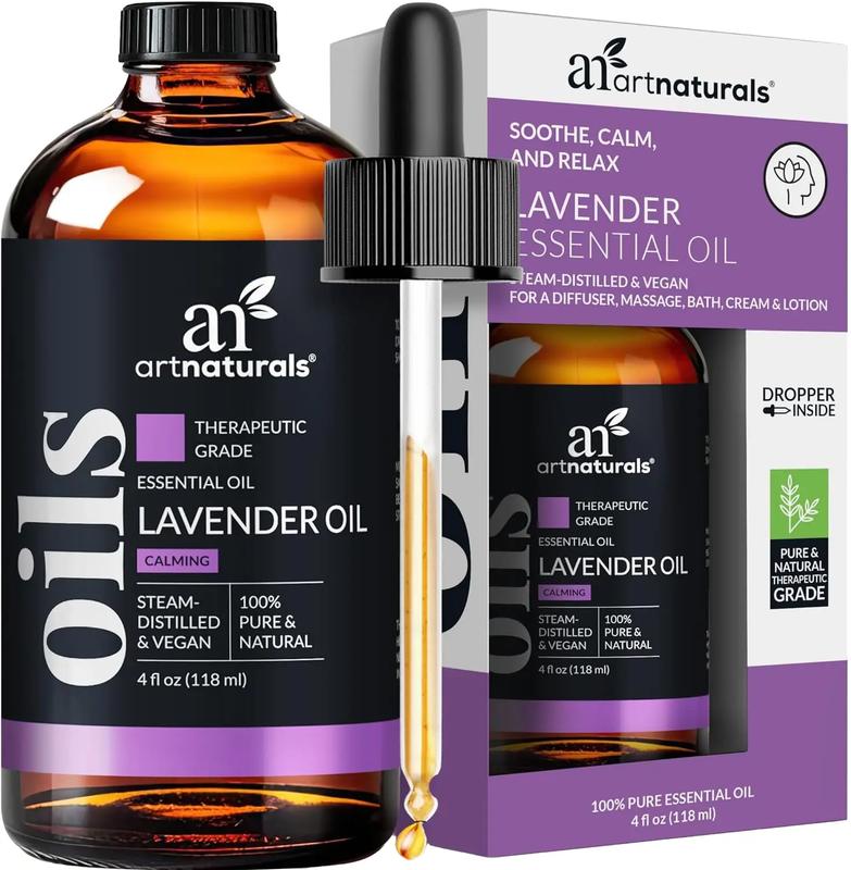 Artnaturals 100% Pure Lavender Essential Oil - (4 Fl Oz / 120Ml) - Premium Undiluted Therapeutic Grade Natural from Bulgaria - Aromatherapy for Diffuser, Skin and Hair Growth