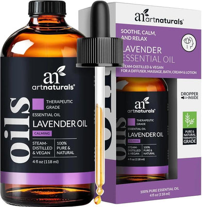 Artnaturals 100% Pure Lavender Essential Oil - (4 Fl Oz / 120Ml) - Premium Undiluted Therapeutic Grade Natural from Bulgaria - Aromatherapy for Diffuser, Skin and Hair Growth