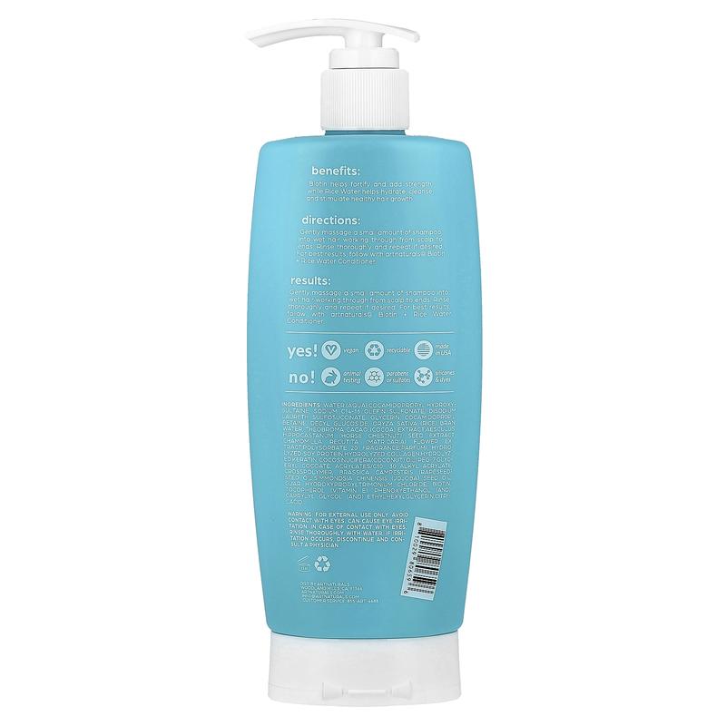 Artnaturals Biotin + Rice Water Strengthen Shampoo, for Men and Women, Step 01, 16 Fl Oz (473 Ml)