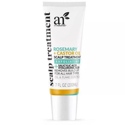 Artnaturals Scalp Detox & Grow Set - Rice Water Shampoo + Conditioner, Rosemary + Castor Hair Oil W/ Scalp Scrubber, Rosemary + Castor Scalp Treatment with Hyaluronic Acid