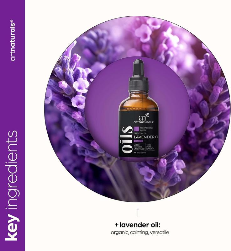 Artnaturals 100% Pure Lavender Essential Oil - (4 Fl Oz / 120Ml) - Premium Undiluted Therapeutic Grade Natural from Bulgaria - Aromatherapy for Diffuser, Skin and Hair Growth